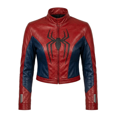 Spiderman Womens Cropped Leather Jacket