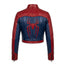 Spiderman Womens Cropped Red And Blue Leather Jacket