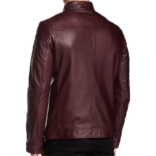 The Flash Stephen Amell Burgundy Leather Jacket