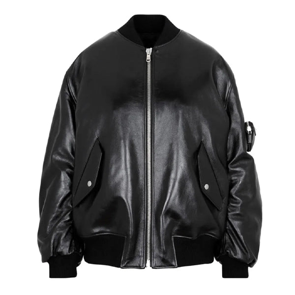 The Kardashians Black Bomber Leather Jacket
