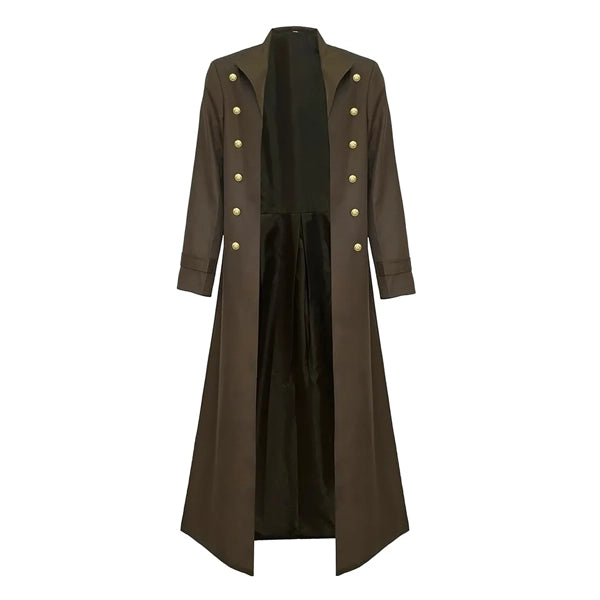 Victorian Steampunk Gothic Medieval Brown Coat