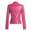 Women's Biker Fitted Pink Leather Jacket
