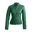 Womens Lambskin green leather jacket