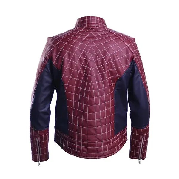  amazing spiderman red leather jacket