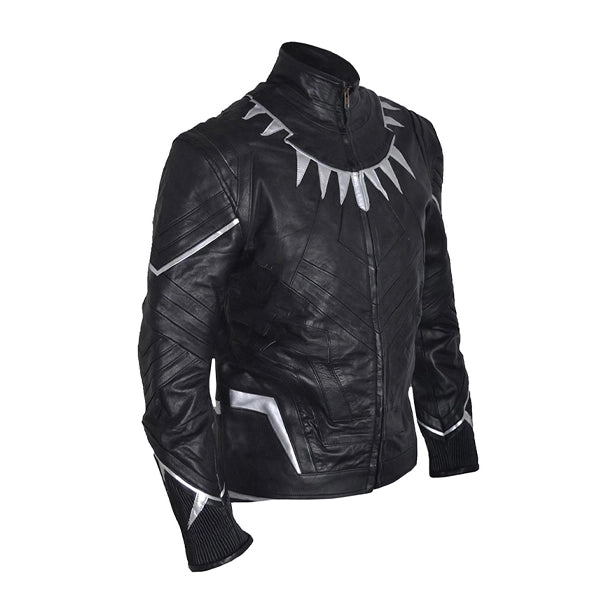 avengers black panther leather jacket