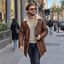 Bane Brown Shearling Leather Coat