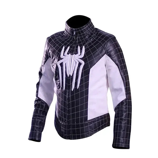 black leather jacket spiderman
