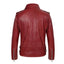 Mes red leather jacket