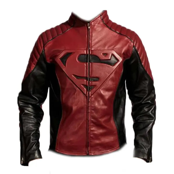 superman black and maroon jacket