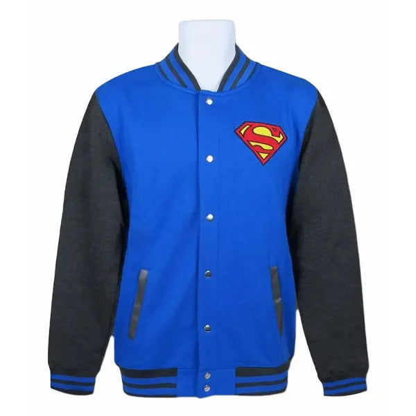 superman blue varsity jacket