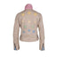 Womens Beige leather jacket with stars
