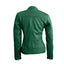 Womens Lambskin leather jacket in green color