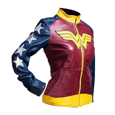 Wonder Woman Maroon Leather Jacket